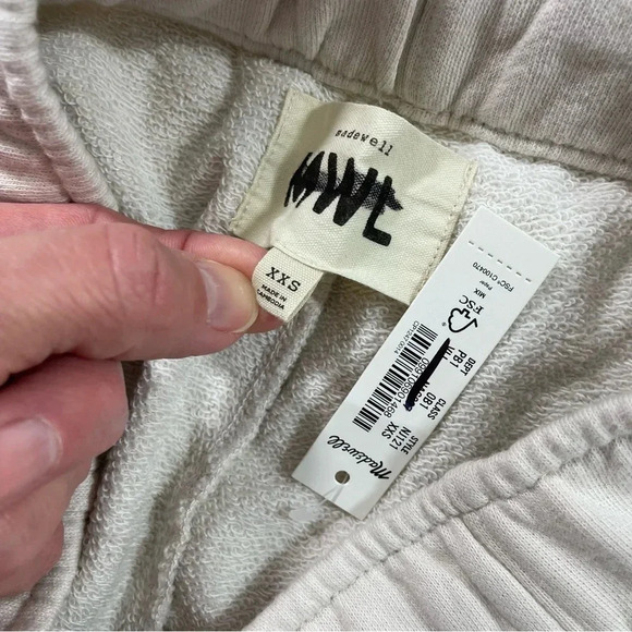 New Damaged Madewell Terry Drawstring Sweatshorts Vintage - Picture 10 of 11